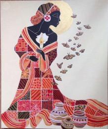CUADROS MUJERES AFRICANAS ARTESANALES