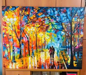 CUADRO ABSTRACTO COLORES VIVOS ARTESANAL