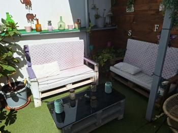 muebles de pallet con mesa a juego jard
